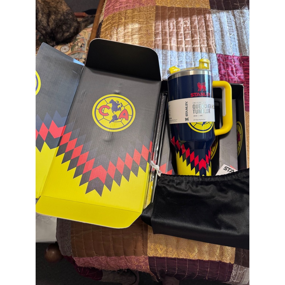 Stanley x Club America Quencher H2.0 FlowState Tumbler 40oz Navy Yellow Red New